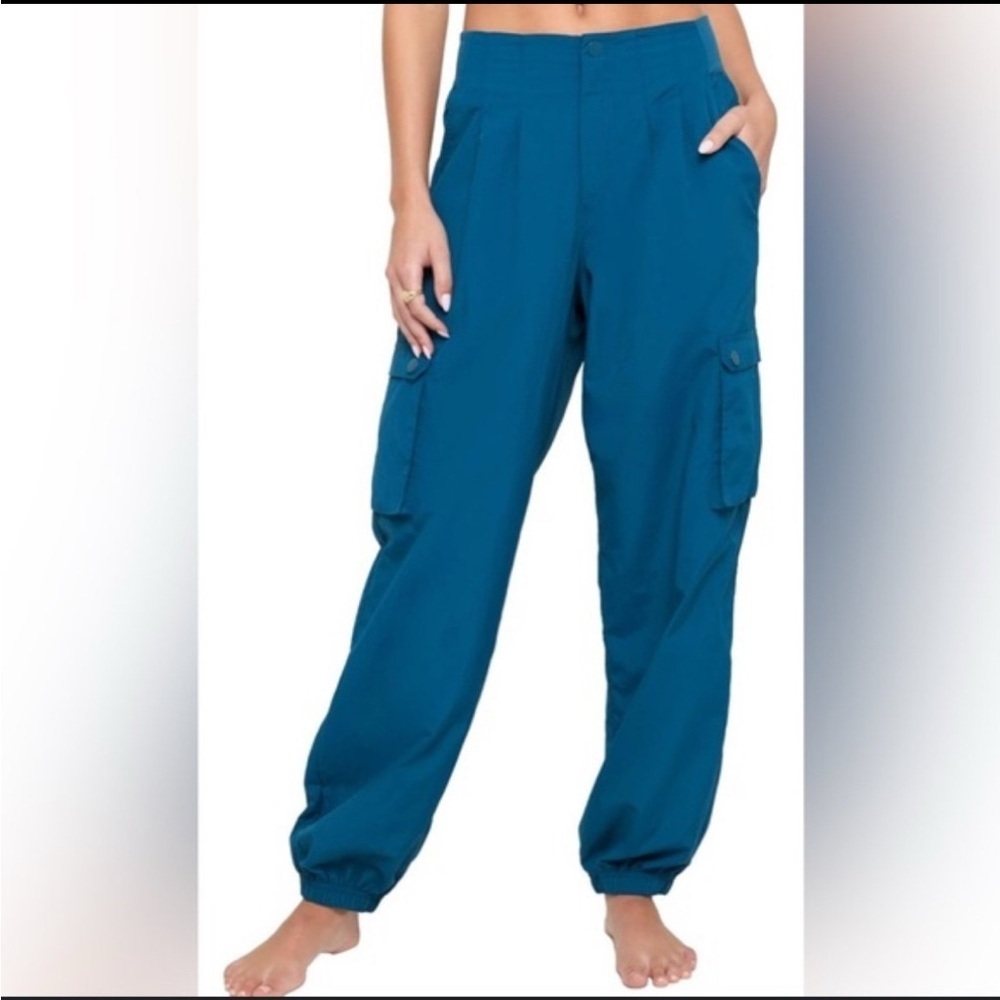 NWT Spiritual Gangster Taylor Cargo Pants Teal Blue Size Large